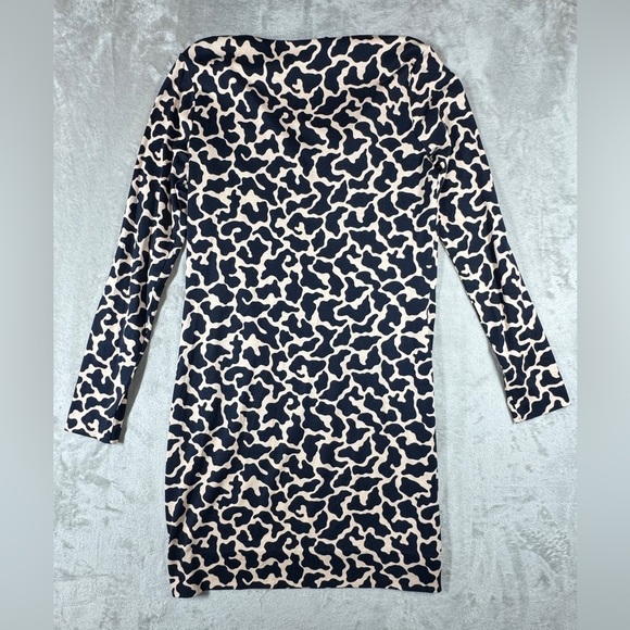 Diane Von Furstenberg DVF Silk Blend Navy Blue Light Peach Pink Tunic Dress 6 - Picture 12 of 16